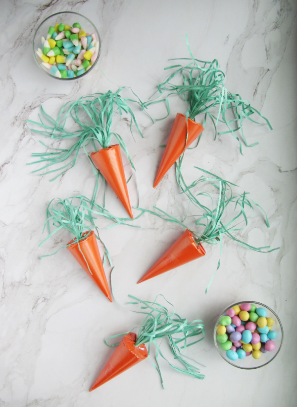 surprise easter carrot on vintage tabacco leaf china plate