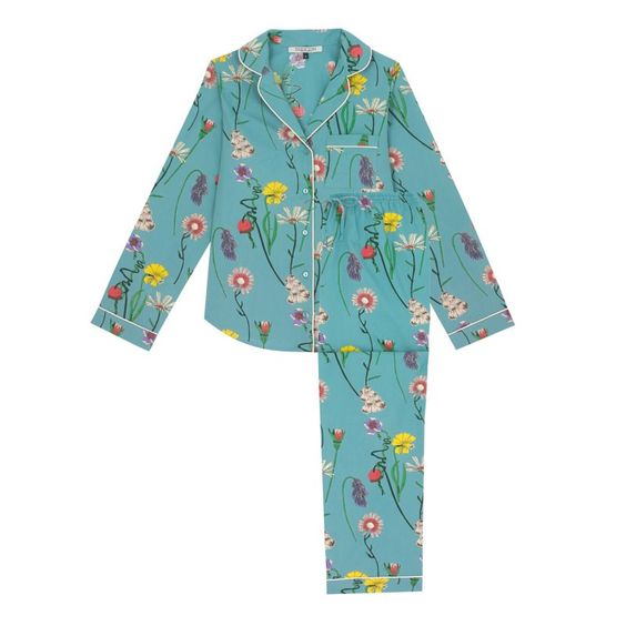 MOTHER’S DAY GIFT IDEAS LADIES TRADITIONAL COTTON PYJAMA SET, FIELD FLOWER PRINT