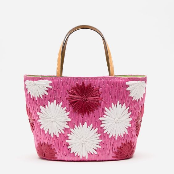 Spring Frances Valentine straw bag pink