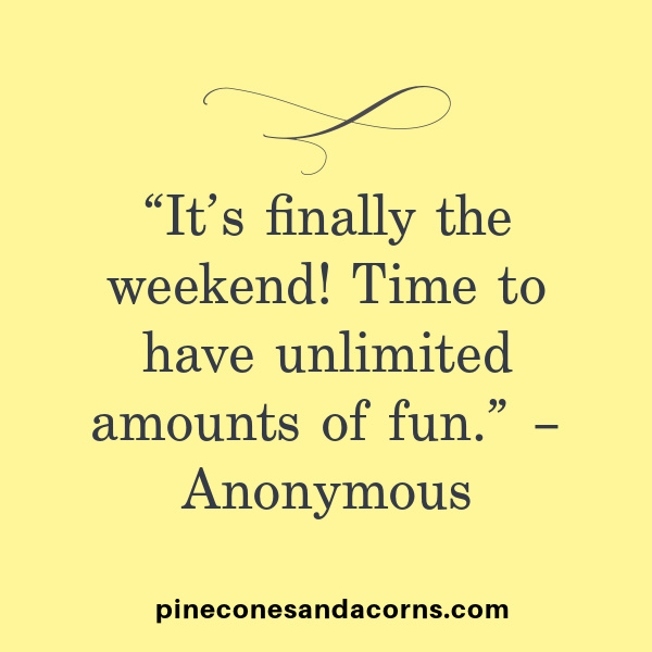 “It’s finally weekend! Time to have unlimited amounts of fun.” – Anonymous