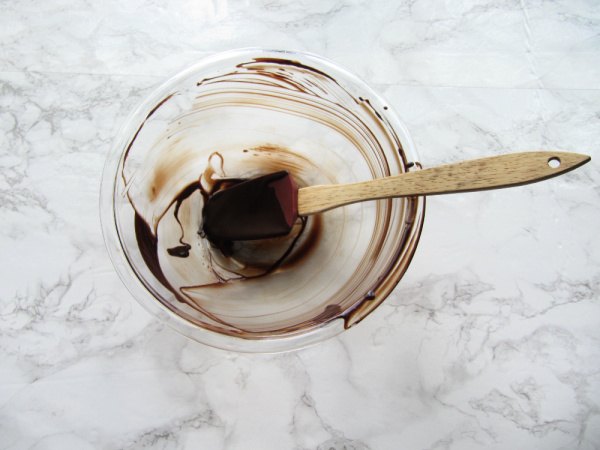 Finding joy in the simple things pyrex mixing bowl with a spatula and remnants of chocolate frosting