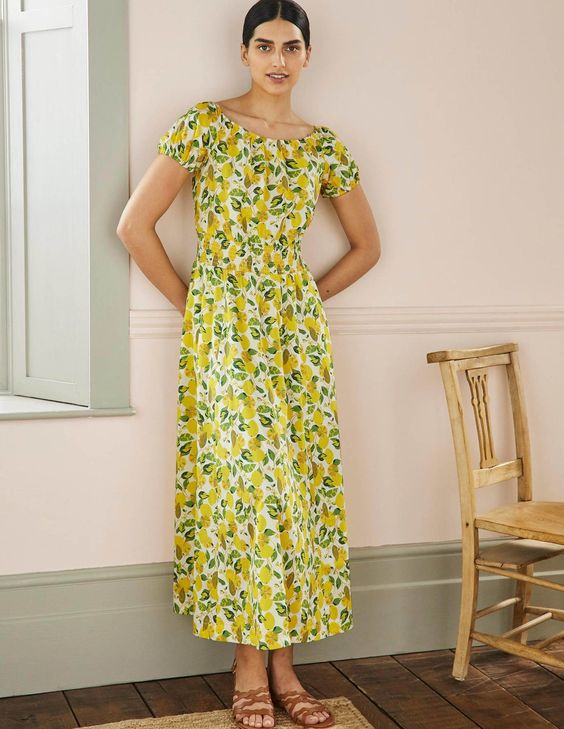 Boden Lemon pattern dress