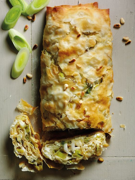 Leek, Feta & Filo Roulade