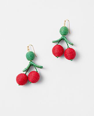 wicker cherry earrings