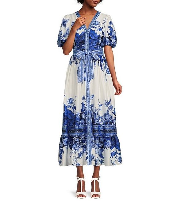 Blue and white summer dress