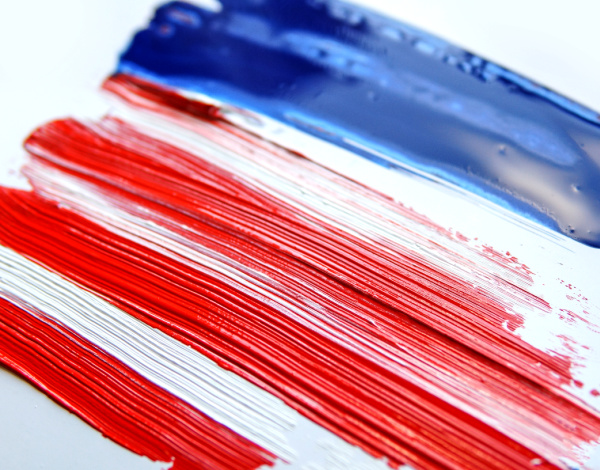 Memorial Day flag in paint