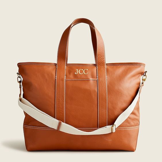 J Crew Montauk tote brown leather