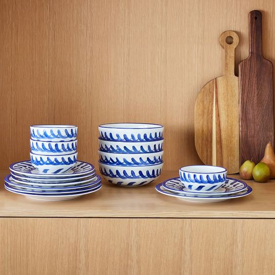 West Elm hand painted dinnerware
