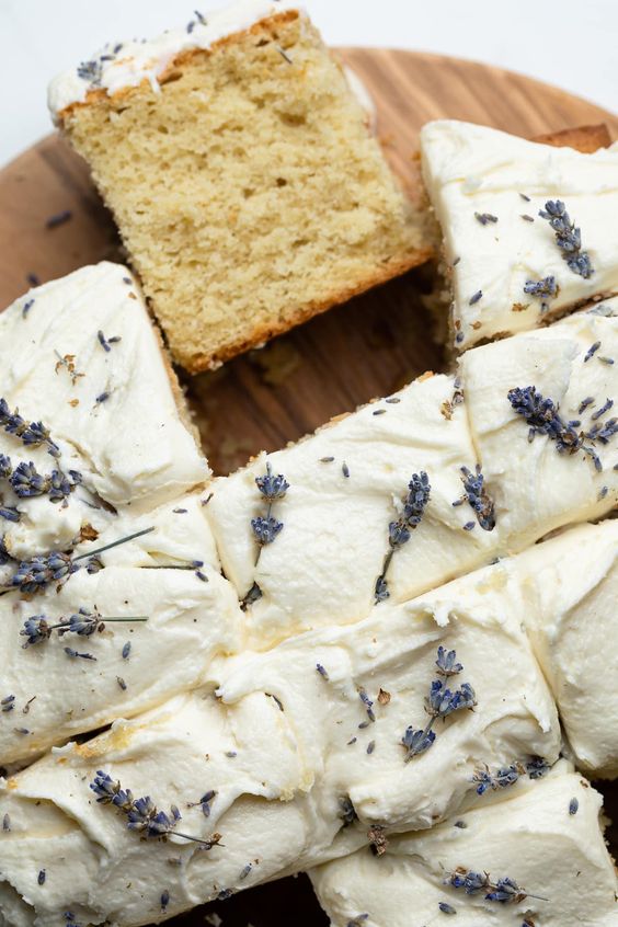 Honey and Lavender Sheet Cake