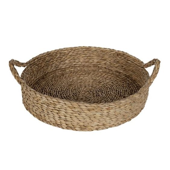 round woven wicker tray
