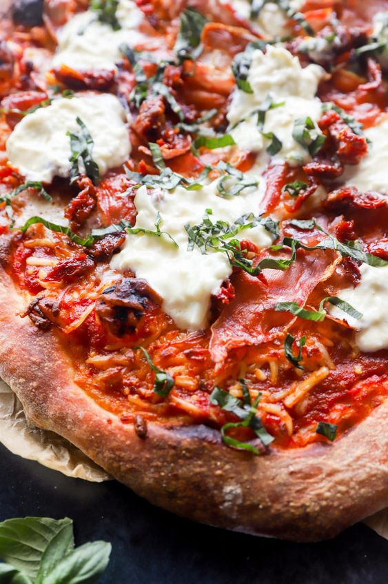 Grilled Buratta Pizza