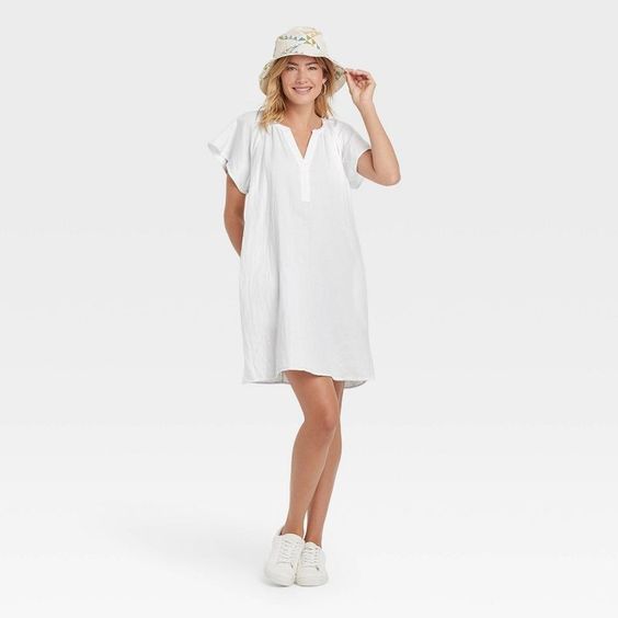 White flutter sleeve dress Target