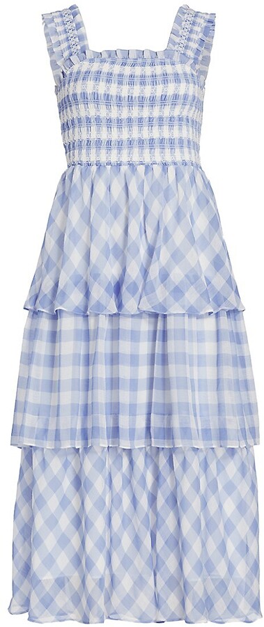 blue gingham dress