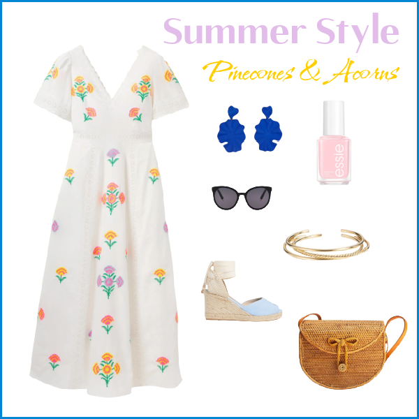summer style pinecones and acorns