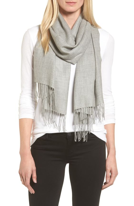 gray cashmere scarf