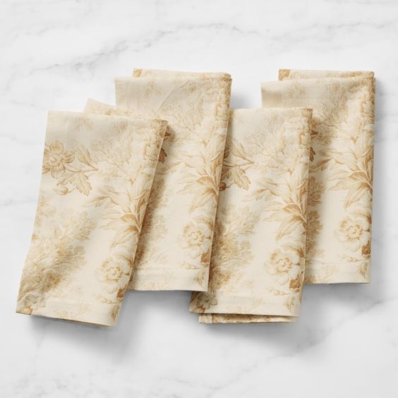 Toile Botanical napkins flaz