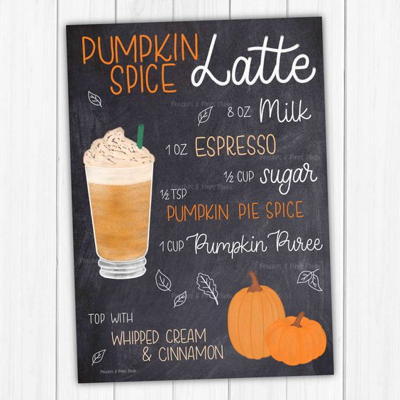 weekend meanderings pumpkin spiced latte chalkboard art