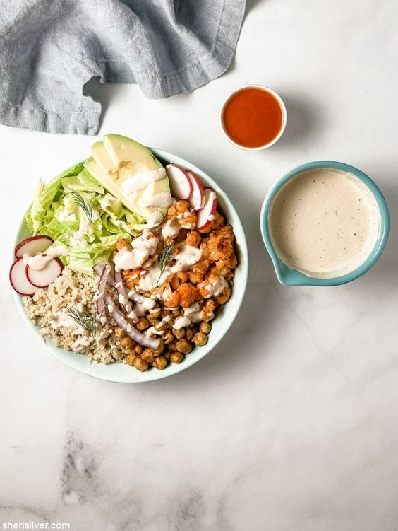 Friday Favorites Buffalo Cauliflower bowls