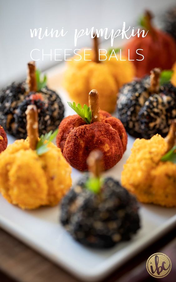 Mini pumpkin cheese balls