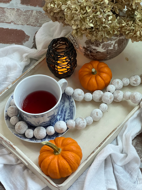 Monday musings fall pumpkins tea and dried hydrangeas