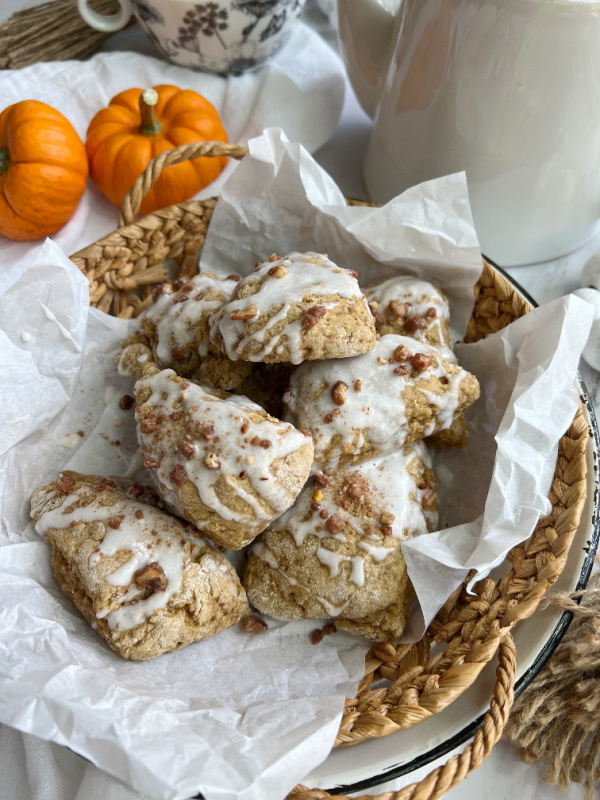 basket of pumpkin scones