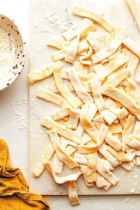 homemade egg noodles. 