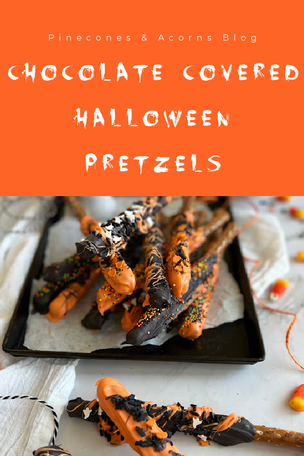 Chocolate Covered Halloween Pretzels Pinterest Pin