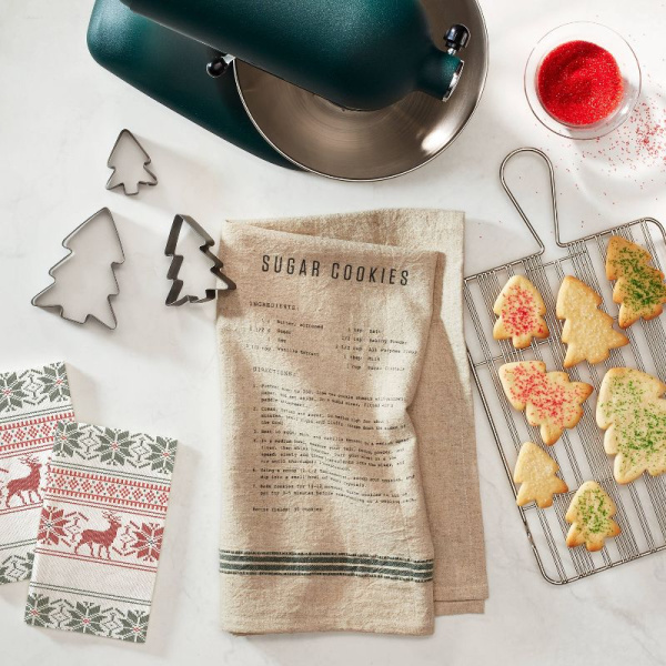Hearth & Hand Christmas decor cookies cookie cutters towel