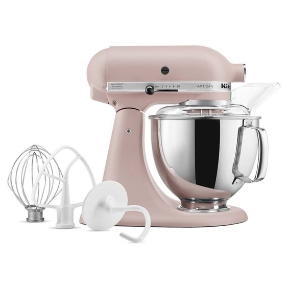 pale pink kitchen aid artisan mixer with attachments williams Sonoma. 