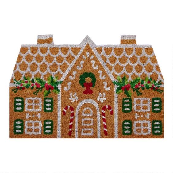 Gingerbread house doormat