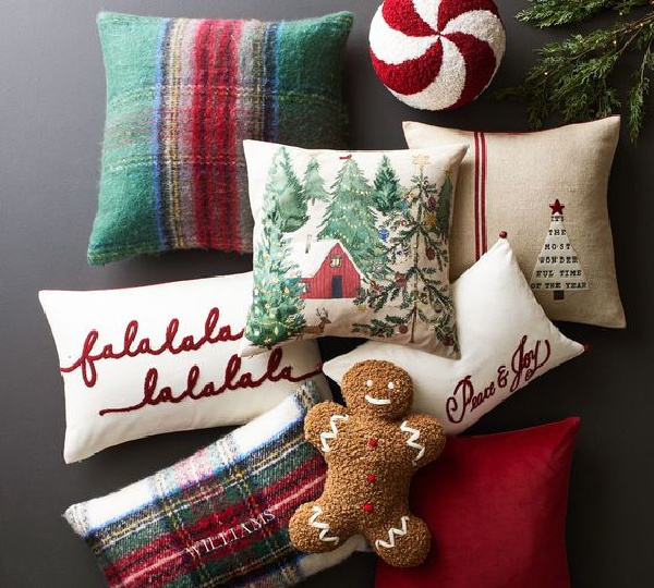 pottery barn christmas pillows
