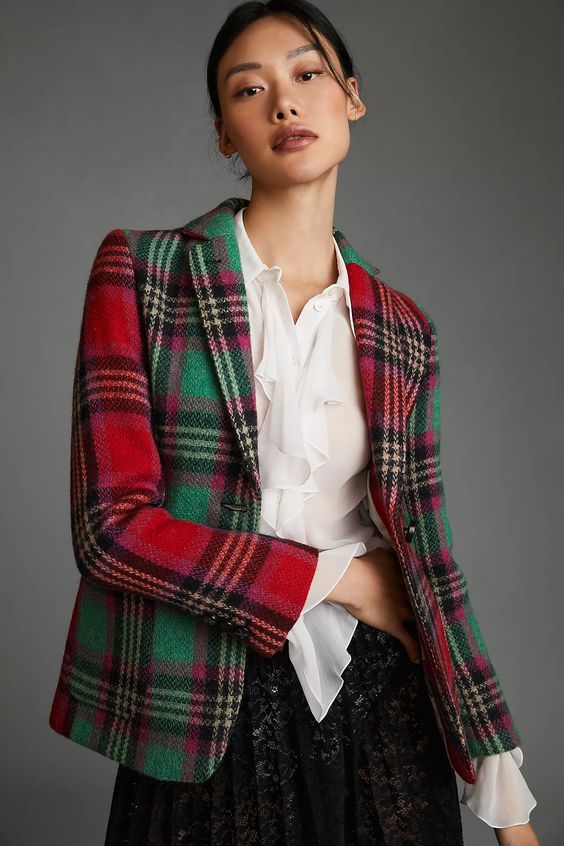 plaid blazer