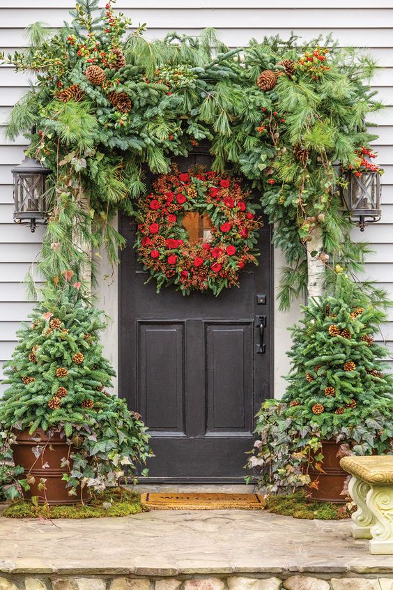 front door A merry vintage Christmas Flower Magazine
