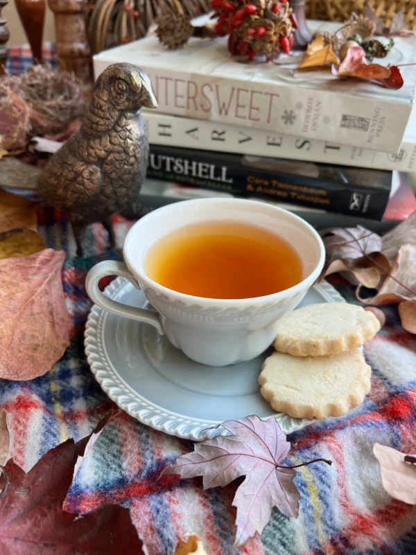 Friday Favorites books silver pheasant and tea with cookies