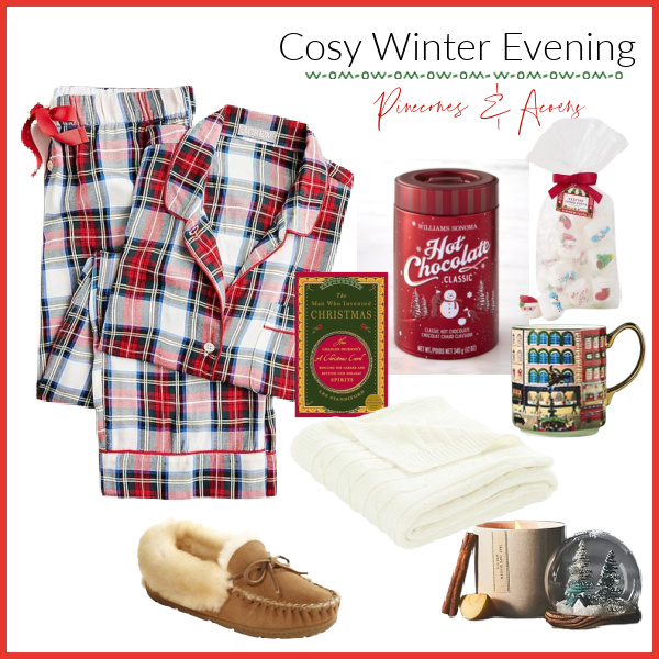 cosy winter evening collage