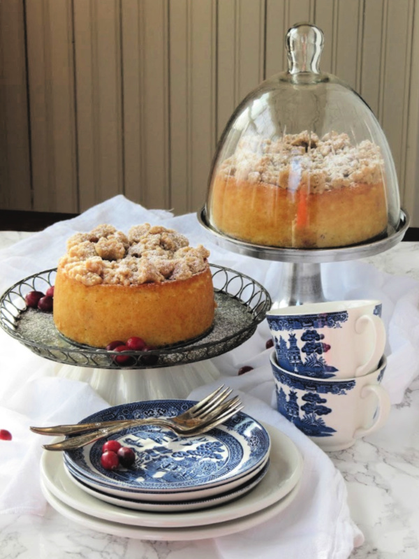 CRANBERRY CAKE WITH BROWN SUGAR STRUESEL TOPPING