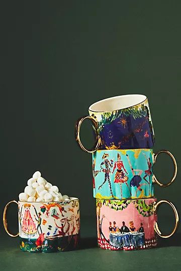 colorful Mugs anthropologie. 