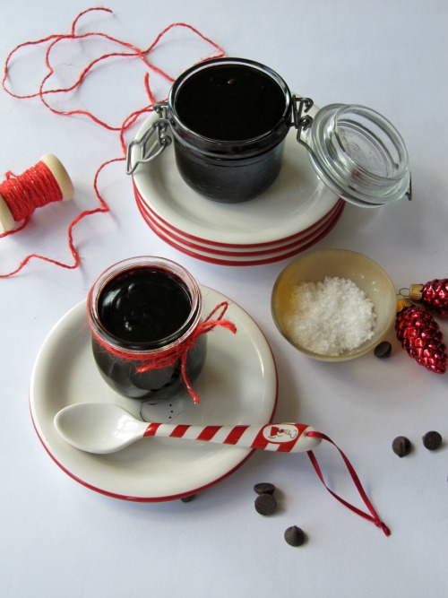 homemade hot fudge in jars make great holiday hostess gifts. 