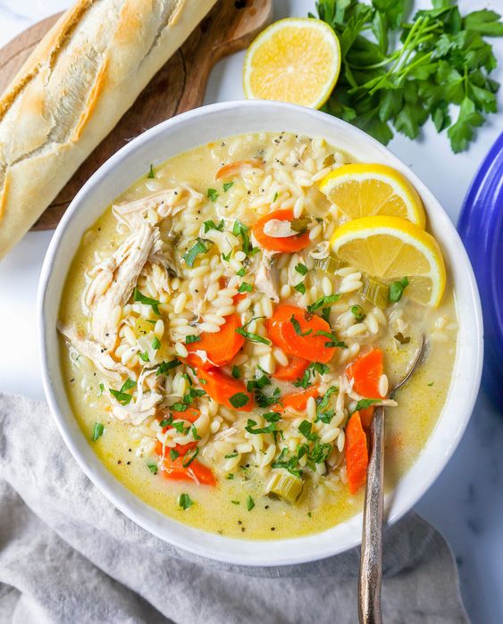 Friday Favorites Lemon Orzo Chicken Soup