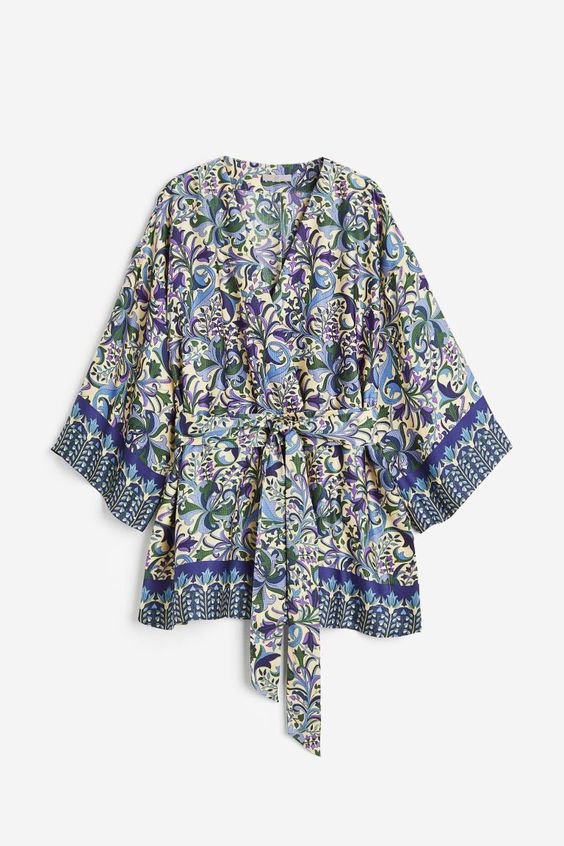 Blue and white wrap shirt H&M.