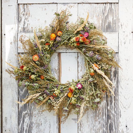 Dried wildflower wreath