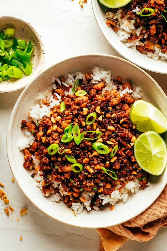 Ginger lime pork with coconut 