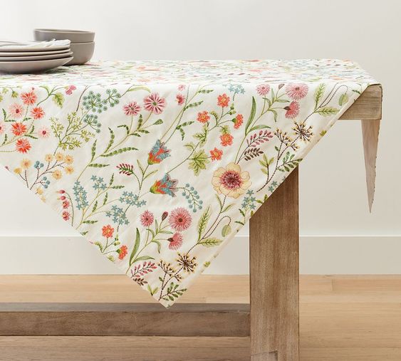 Friday favorites pottery barn embroidered flower table square. 