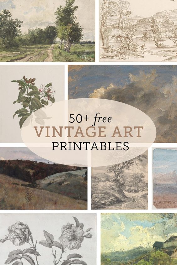 FREE VINTAGE PRINTABLE ART SOURCES collage