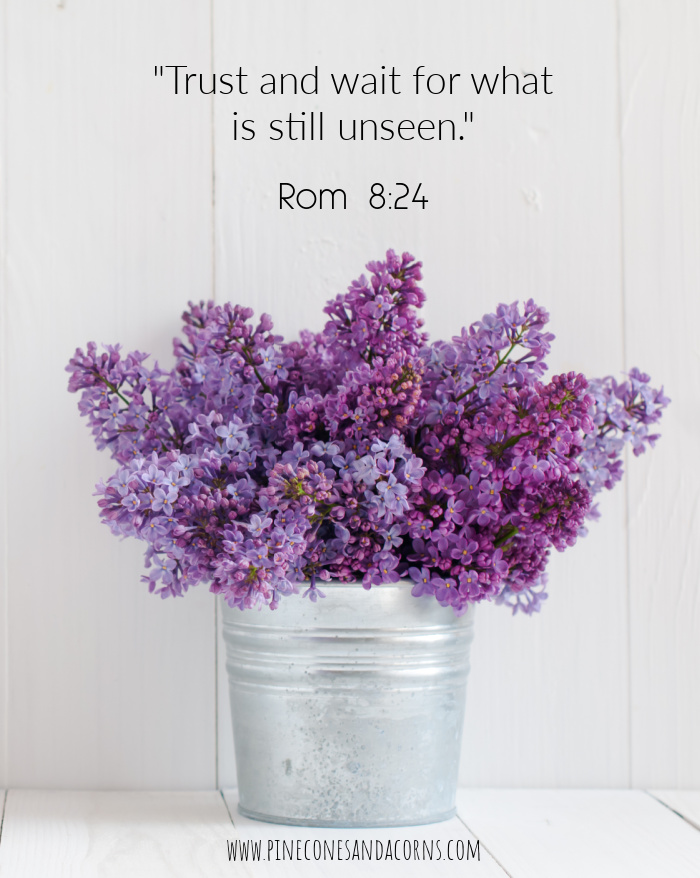 Trust and wait for what is still unseen.