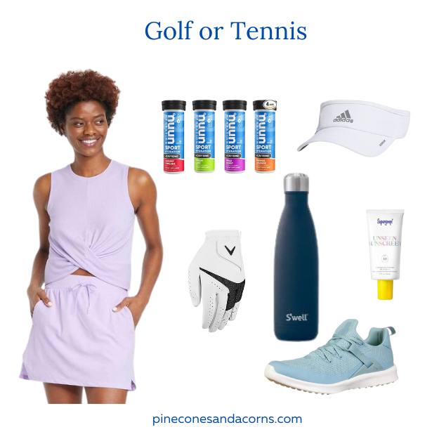 Golf and Tennis outfit collage