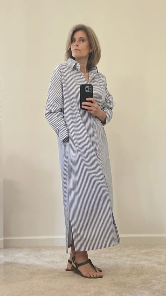 blue and white stripe dress what to pack for Pinehurst.