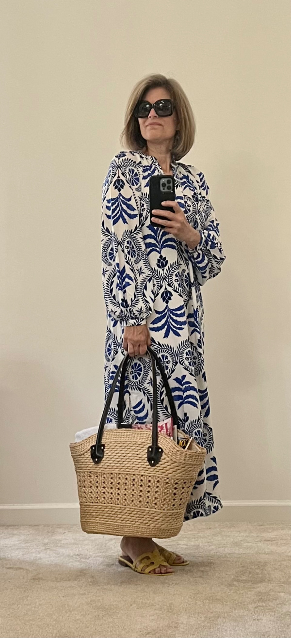 Summer blue and white caftan.