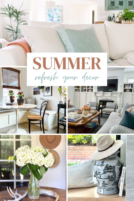 Collage of summer homes. 