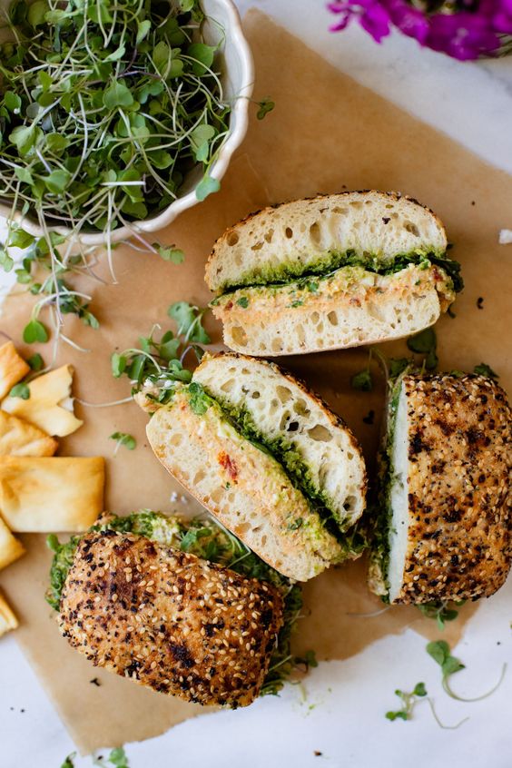 Mediterranean Chickpea Salad Sandwiches.